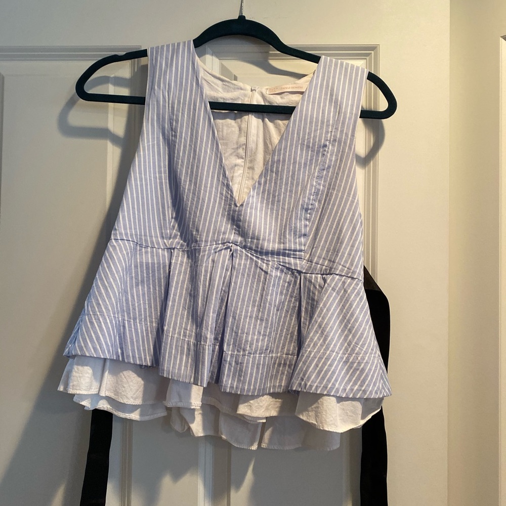 Zara blouse with black tie